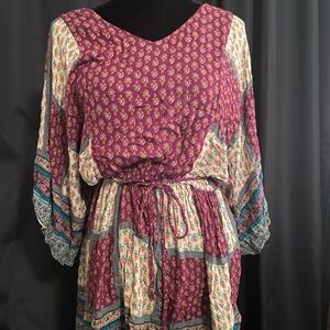 Vintage American Eagle Outfitters Purple and Orange Patterned Dress